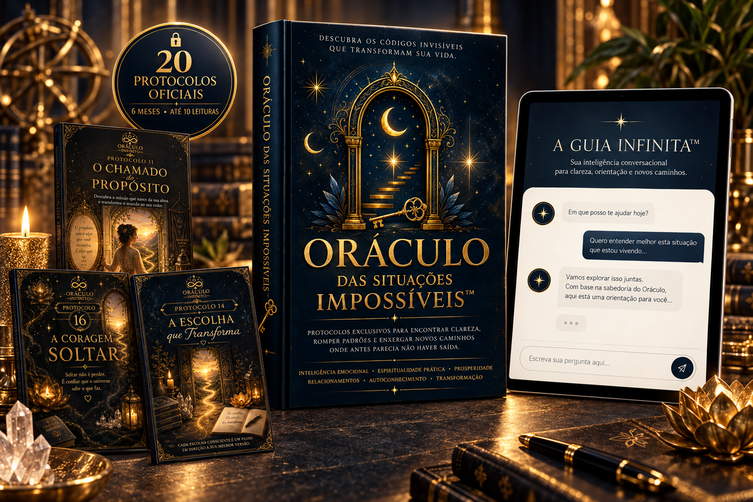 Oráculo das Situações Impossíveis, protocolos oficiais e A Guia Infinita